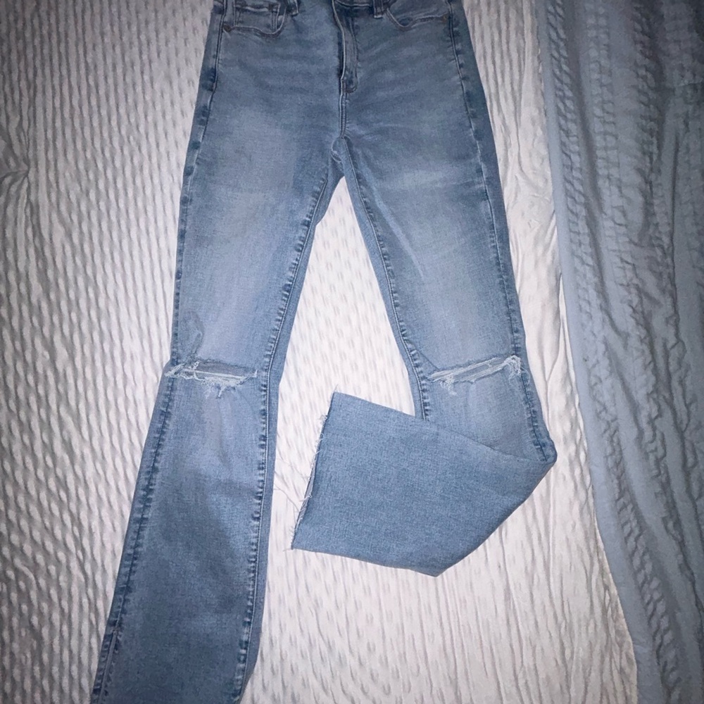 American Eagle Outfitters Light Wash Straight Leg Jeans